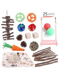 set hamster wooden toy combination