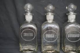 Mid Century Glass Liquor Decanter Set