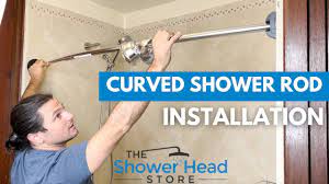 how to install a curved shower rod no