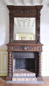 Antique Walnut Fireplace With Satyr