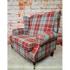 Wing Back Queen Anne Style 2 Seat Sofa