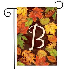 Fall Leaves Monogram Letter B Garden