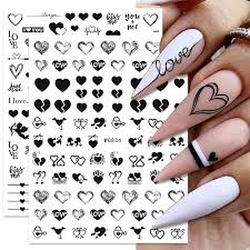 heart nail stickers 6 sheets hearts