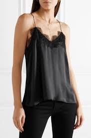 Cami Nyc The Racer Lace Trimmed Silk Charmeuse Camisole In