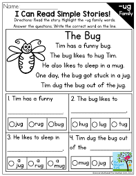 Our full collection of printable cvc worksheets. I Can Read Simple Stories With Cvc Word Families Read The Story Highlight The Word Family Cvc Word Families Reading Comprehension Kindergarten Word Families