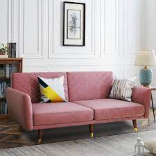 red velvet full size sofa bed