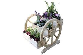 3 Tier Wood Wagon Wheel Raised Garden
