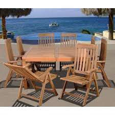 Teak patio sets or dining sets make shopping for your pool or backyard easy. Ia Eiffel Square 9 Piece Solid Teak Patio Dining Set With Beautiful Teak Outdoor Furniture Set Awesome Decors