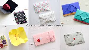 6 handmade envelopes and cards gift