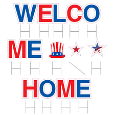 welcome home military yard sign letters