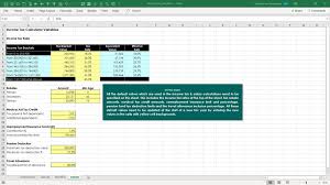comtion of income tax in excel