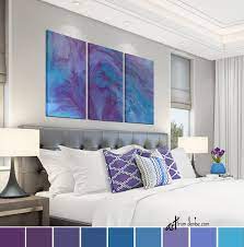 Purple And Blue Abstract Wall Art Plum