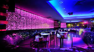 Wonderful Neon Lights In Night Club ...