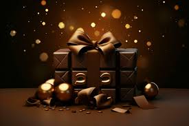 chocolate gift bo with bows and