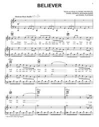 Imagine Dragons Believer Sheet Music Notes Chords