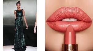 lip color ideas with your green dress