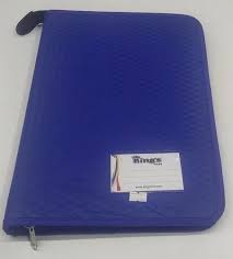 pvc blue zip file folder with leaf for