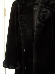 Medium Black Faux Fur Long Coat Hooded