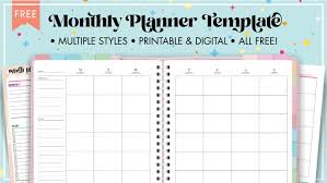 free monthly planner printable pdf