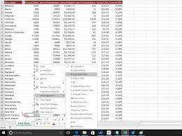 values as percenes in a pivot table