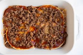 ground beef enchilada cerole with