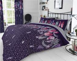 duvet sets purple grey pink dream