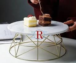 Green Metal Cake Stand With Glass Lid