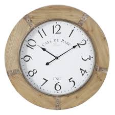 Brown Rustic Wood Wall Clock 32 X 32