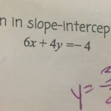 Equation In Slope Intercept Form