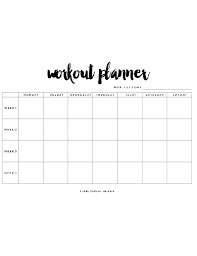workout planner exles templates