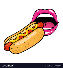 hot dog and y lips royalty free