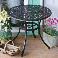 85cm round cast aluminium patio table