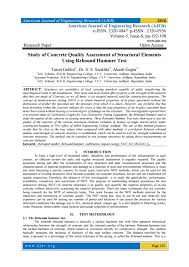 Study Of Concrete Quality Assessment Of Structural Elements