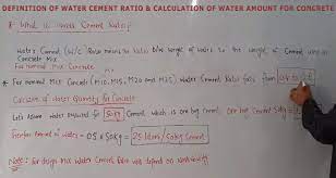what is water cement ratio