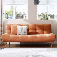 71 Orange Sleeper Sofa Bed Velvet