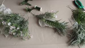 artificial flower garland with white