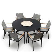 Outdoor Dining With Padded Stacking Chairs