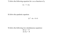 solved 7 solve the following equation