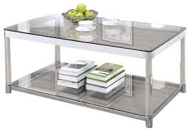 Bowery Hill Glass Top Coffee Table In