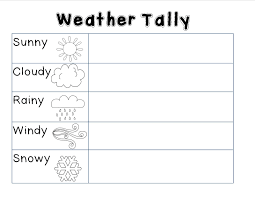 Printable Weather Tally Chart Weather Graph And Tally