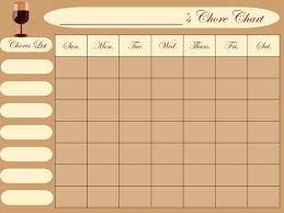 Wine Theme Chores Chart Printable