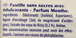 Pastille Vichy Menthe aux sels minéraux sans sucres - 57 g (3 étuis de 19 g)