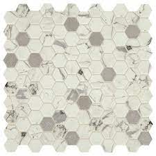 Posh Bubbly Metallic Hexagon Wall Glass