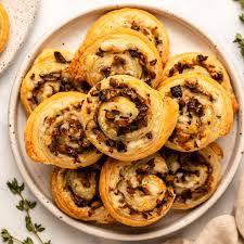 mushroom puff pastry pinwheels from