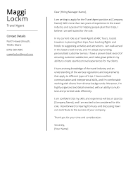 experienced travel agent cover letter