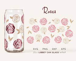 Flower Libbey Glass Svg 20oz Beer Can