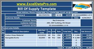Download Gst Bill Format In Excel For Non Taxable Goods And