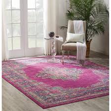 nourison fuchsia pion 8 ft x 10 ft area rug