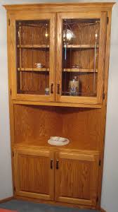 Built In Oak China Cabinet With Stained