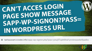 sapp wp signon php message in url